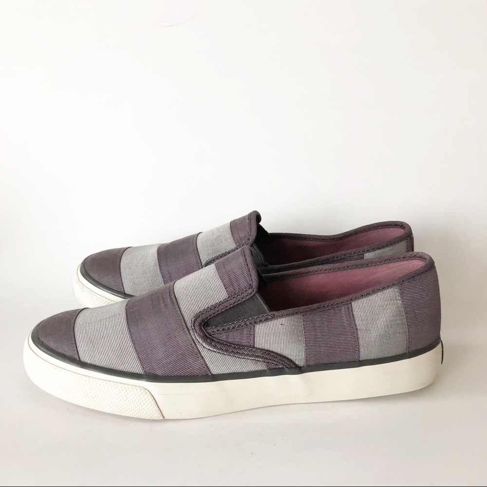 Sperry Topsider Blue Striped Slip On Sneaker 8.5 - Picture 2 of 8